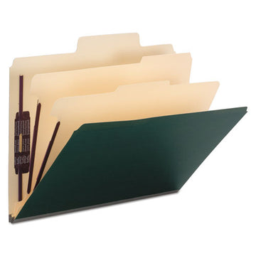 Smead® Supertab Colored Classification Folders, Safeshield Coated Fastener Technology, 2 Dividers, Letter Size, Dark Green, 10-box freeshipping - TVN Wholesale